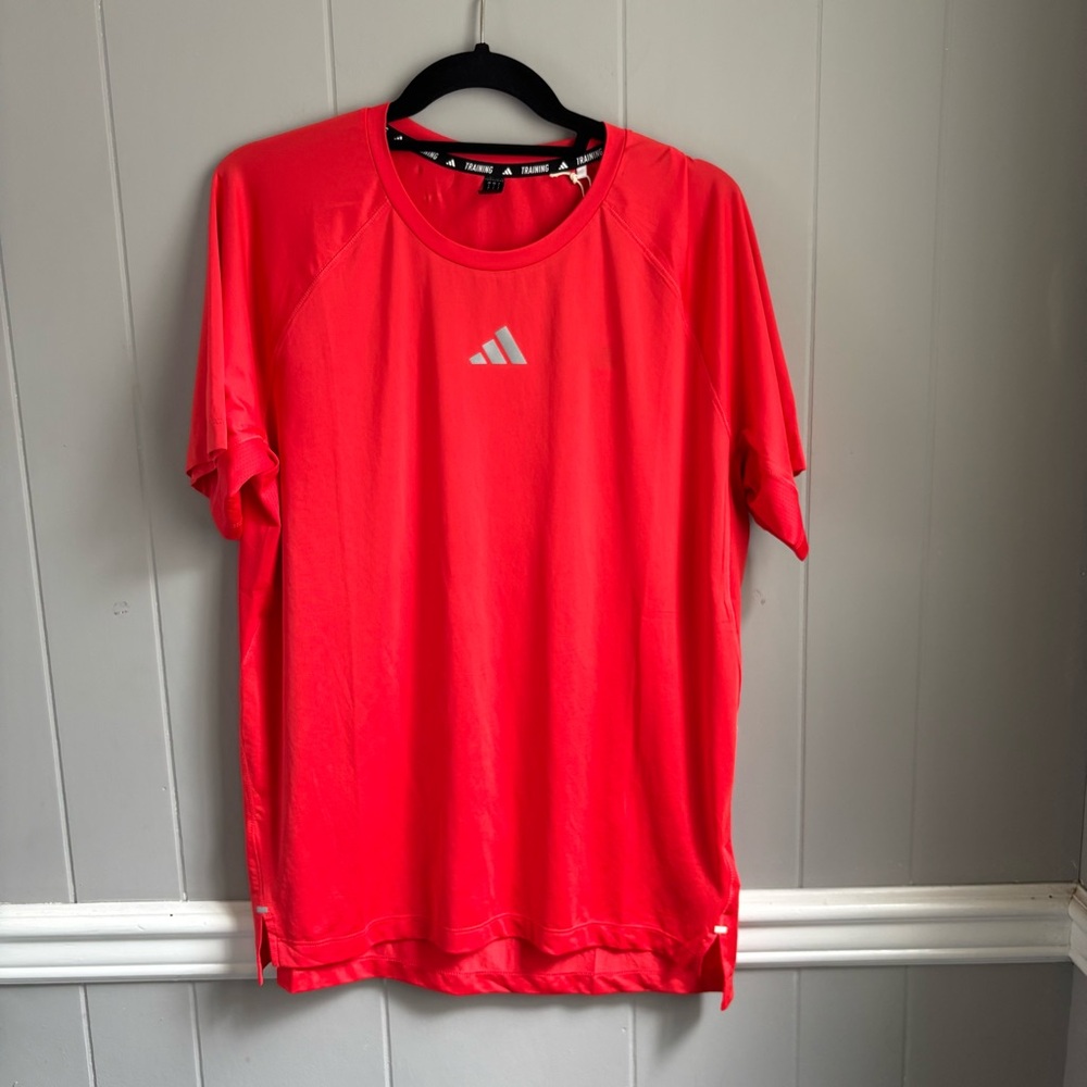 Adidas Men’s Orange Short Sleeve Training Tee. Size Large. NWT